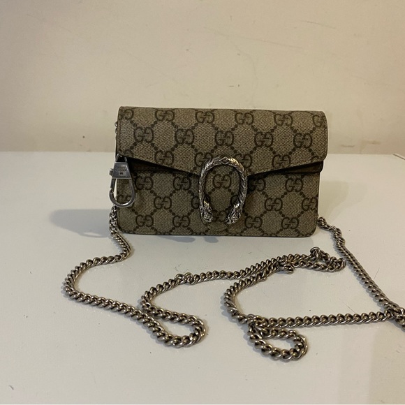 GUCCI MINI DIONYSUS SUPER BEIGE GG SUPREME CANVAS CROSS BODY BAG - Picture 5 of 16